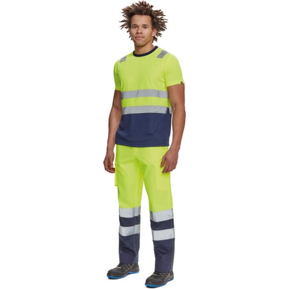 MONZON Hi-Vis póló sárga-navy S