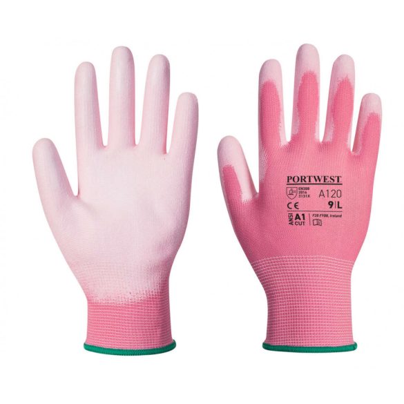 Portwest A120 - Nylon kesztyű PU tenyérmártott - 8/M - pink