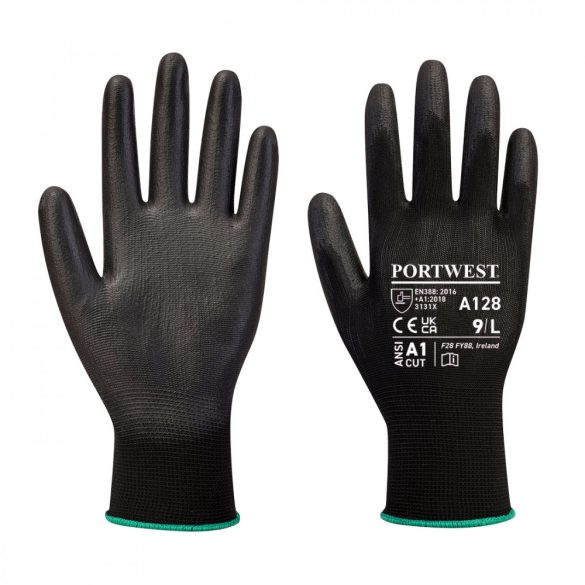 Portwest PU Palm kesztyű Latex Free A128 - fekete - L