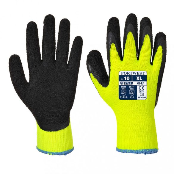 Portwest Thermal soft grip kesztyű-A143-sárga/fekete-L