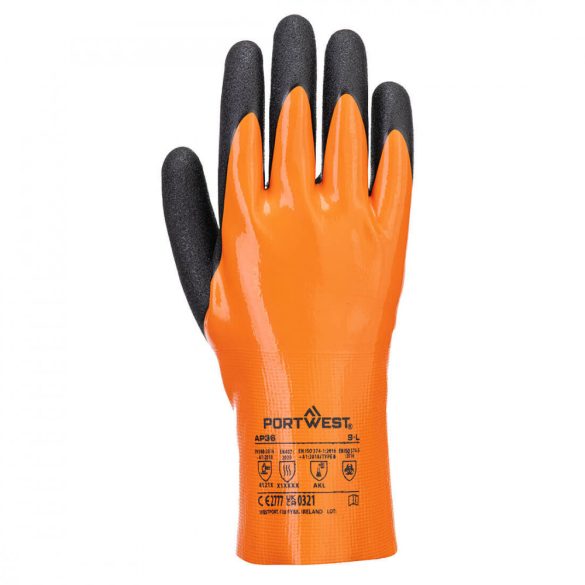 Portwest Grip 15 nitril kesztyű-AP36-narancs/fekete-S