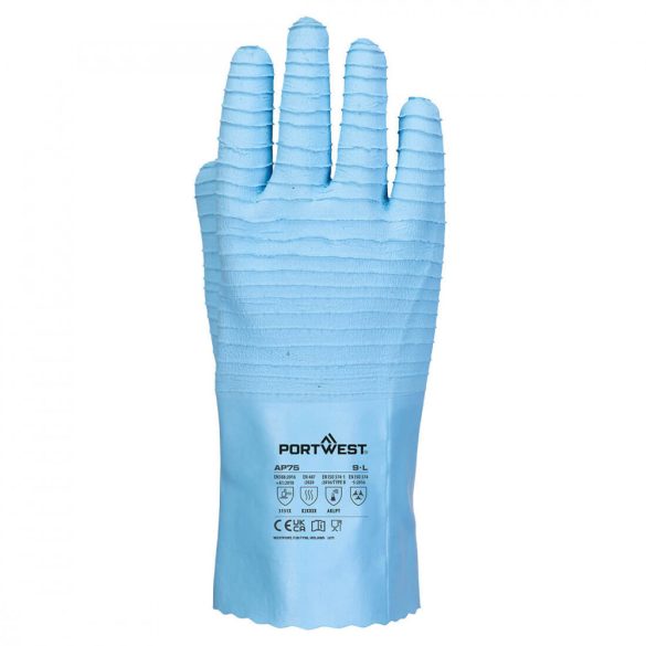 Portwest FD vegyszerálló B Latex kesztyű (12 pár) AP75 - kék - L