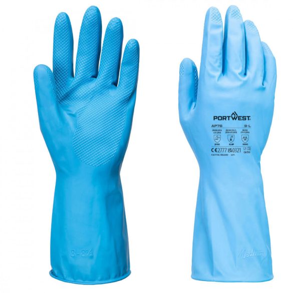 Portwest FD Chemical B Latex könnyű kesztyű (12 pár) AP76 - kék - M