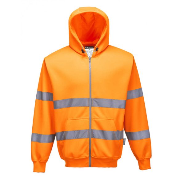 Portwest B305 - Hi Vis zippzáros pulóver - M - narancs