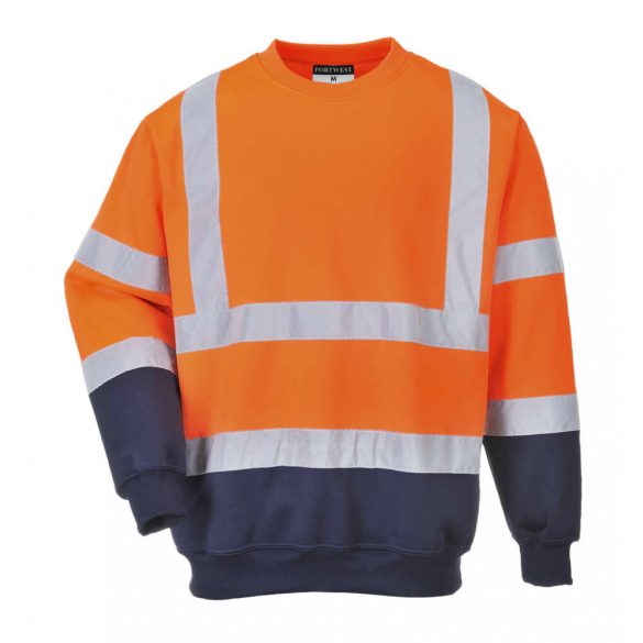 Portwest B306 - Kéttónusú Hivis pulóver - M - narancs