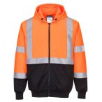   Portwest Hi-Vis kéttónusú kapucnis pulóver B315 - narancs/fekete - 4XL