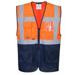   Portwest Hi-Vis kéttónusú MeshAir Executive mellény C377 - narancs / tengerészkék - XL