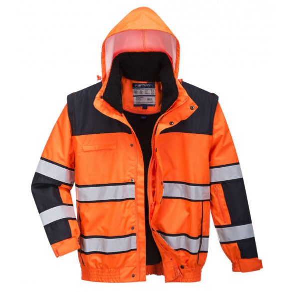 Portwest C466 - Hi-Vis Classic Bomber dzseki - L - narancs/fekete