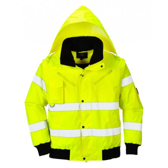 Portwest C467 - Hi-Vis 3 az 1-ben bomber kabát - M - sárga