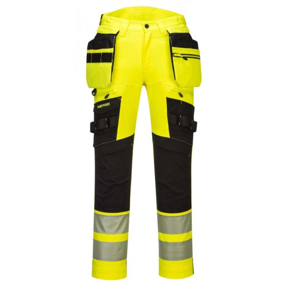 Portwest DX442 – Portwest DX4 Hi-Vis Lengőzsebes nadrág - 28 - sárga/fekete