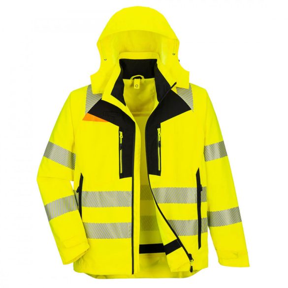 Portwest DX4 Hi-Vis 4-in-1 Jacket DX466 - sárga / fekete - L