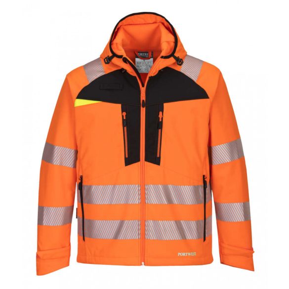 Portwest DX475 - Portwest DX4 Hi-Vis softshell dzseki - 4XL - narancs/fekete