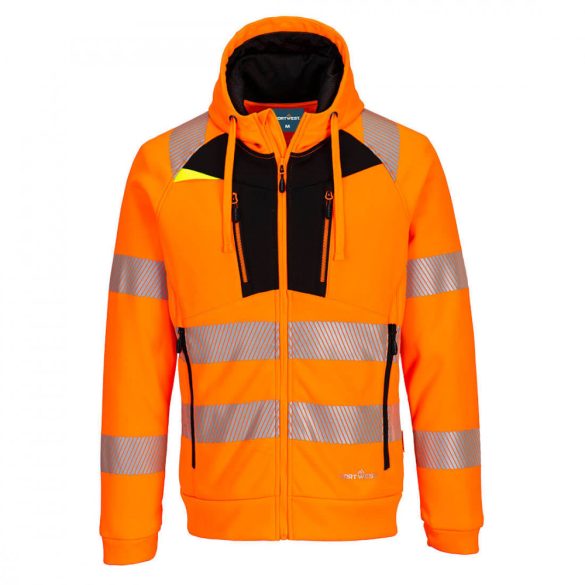 Portwest DX4 Hi-Vis kapucnis pulóver DX477 - narancs/fekete - 4XL