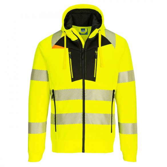 Portwest DX4 Hi-Vis kapucnis pulóver DX477 - sárga / fekete - 4XL