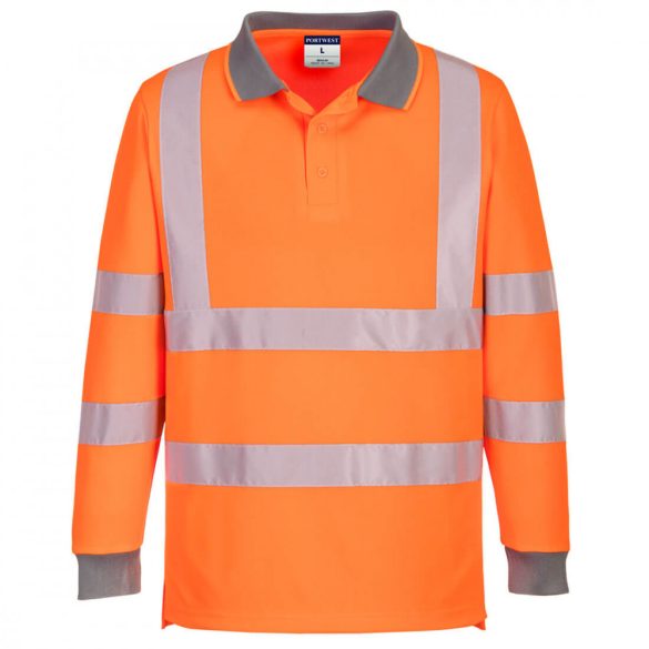 Portwest Eco Hi-Vis L/S Polo  (6 db) EC11 - narancs - 4XL