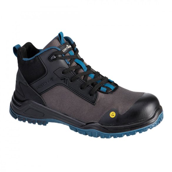 Portwest ESD munkavédelmi bakancs FX2 Bevel Composite Mid Boot S3S SR FO-FE01-fekete/tengerzöld-38