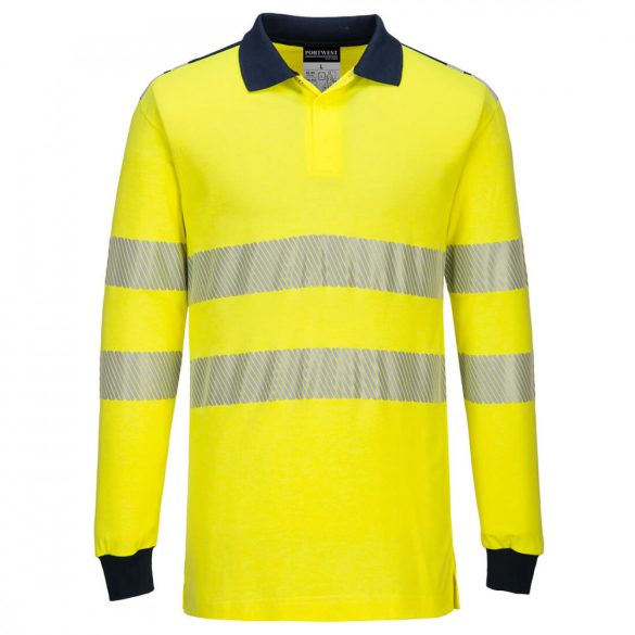 Portwest WX3 FR Hi-Vis Polo Shirt FR702 - sárga / tengerészkék - L