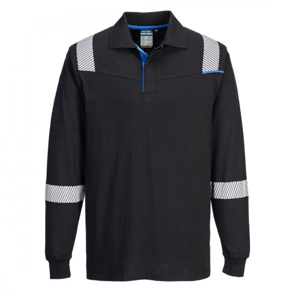 Portwest WX3 Flame Resistant Long Sleeve Polo FR711 - fekete - M