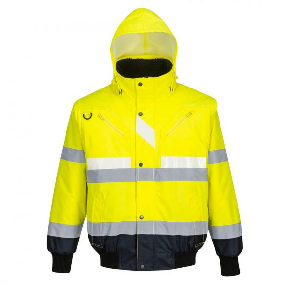 Portwest Glowtex 3 az 1-ben kabát G465 - sárga / tengerészkék - 4XL