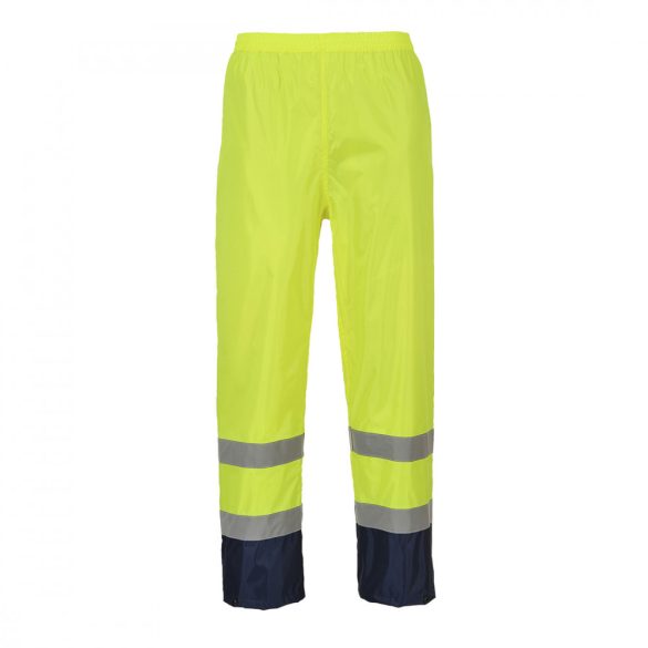 Portwest Hi-Vis klasszikus kontrasztos esőnadrág H444 - sárga / tengerészkék - 4XL