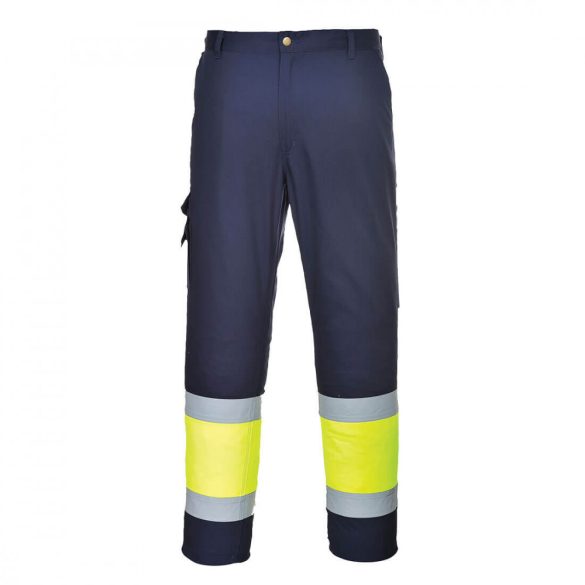 Portwest Hi-Vis könnyű, kéttónusú Combat nadrág L049 - sárga / tengerészkék - M