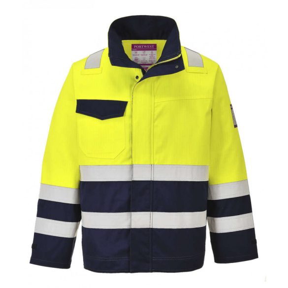 Portwest MV25 - Hi Vis MODAFLAME munkakabát - L - sárga