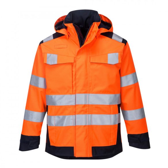 Portwest Modaflame Rain Multi Norm Arc kabát MV70 - narancs / tengerészkék - 4XL