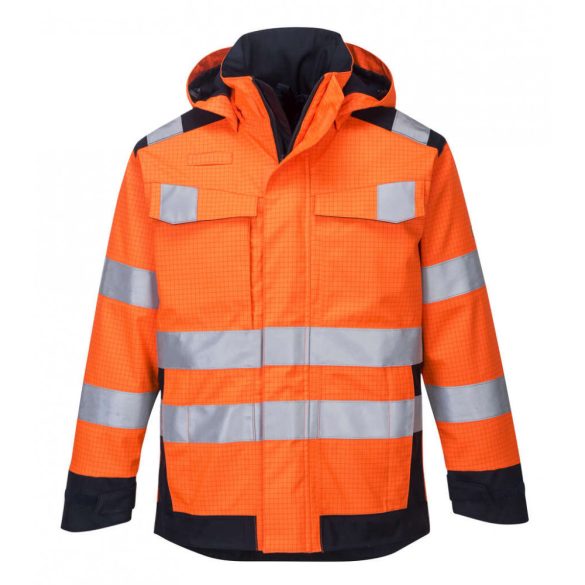 Portwest MV70 - Hi Vis MODAFLAME Rain Multi Norm Arc Kabát - L - narancs