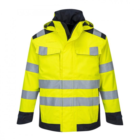 Portwest Modaflame Rain Multi Norm Arc kabát MV70 - sárga / tengerészkék - 4XL