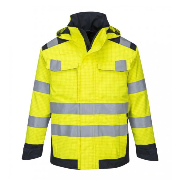 Portwest MV70 - Hi Vis MODAFLAME Rain Multi Norm Arc Kabát - L - sárga