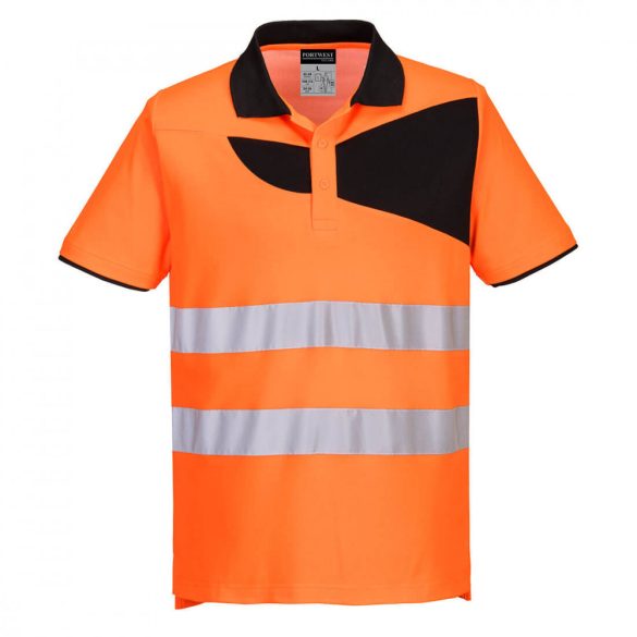 Portwest PW2 Hi-Vis rövid ujjú póló PW212 - narancs/fekete - S