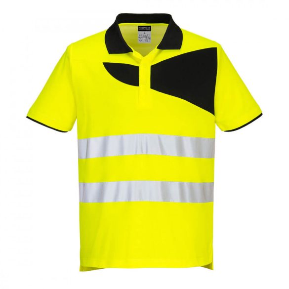 Portwest PW2 Hi-Vis rövid ujjú póló PW212 - sárga / fekete - 4XL