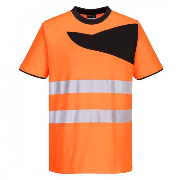 Portwest PW2 Hi-Vis rövid ujjú pólóing PW213 - narancs/fekete - 4XL