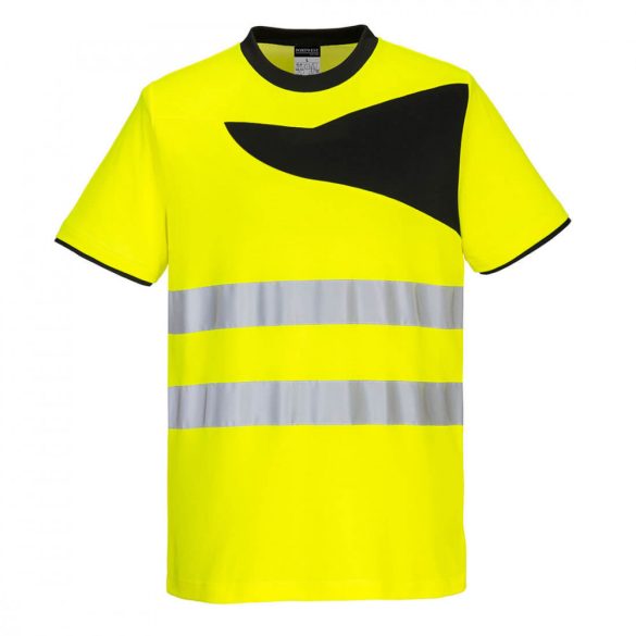 Portwest PW2 Hi-Vis rövid ujjú pólóing PW213 - sárga / fekete - L