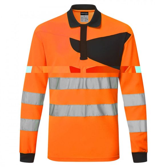 Portwest PW2 Hi-Vis Polo Shirt L/S PW220 - narancs/fekete - M