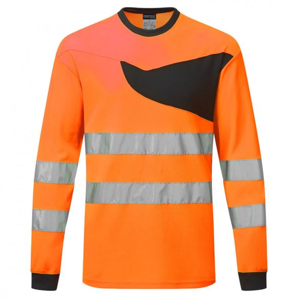 Portwest PW2 Hi-Vis T-Shirt L/S PW221 - narancs/fekete - L