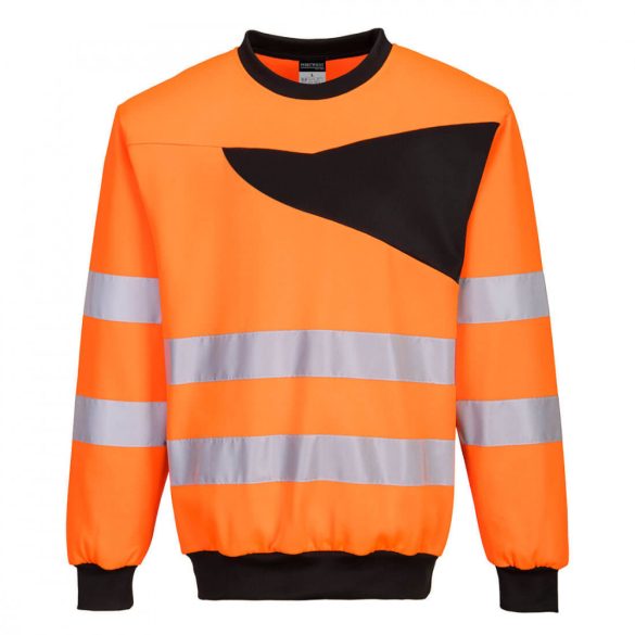 Portwest PW2 Hi-Vis Crewneck Sweatshirt PW277 - narancs/fekete - 4XL