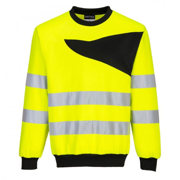 Portwest PW2 Hi-Vis Crewneck Sweatshirt PW277 - sárga / fekete - 4XL