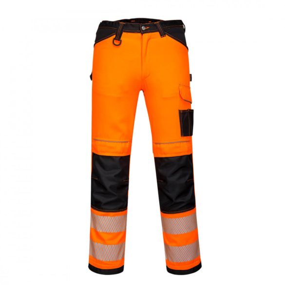 Portwest PW3 Hi-Vis könnyű stretch nadrág PW303 - narancs/fekete - 30 (S)