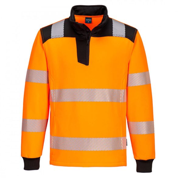 Portwest PW3 Hi-Vis 1/4 Zip melegítőfelső PW326 - narancs/fekete - 5XL