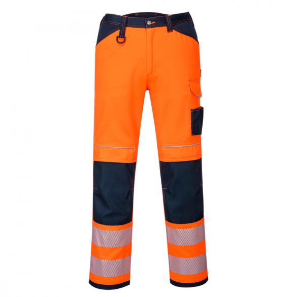 Portwest PW3 Hi-Vis nadrág PW340 - narancs / tengerészkék - 28 (XS)