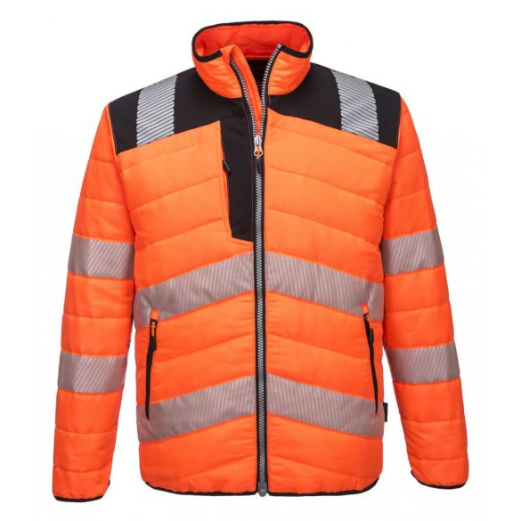 Portwest PW371 - PW3 Hi-Vis Baffle kabát - 4XL - narancs/fekete