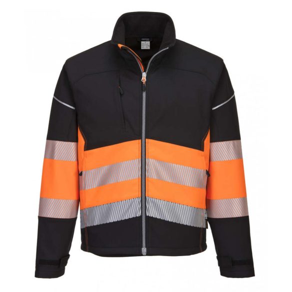 Portwest PW375 - PW3 Hi-Vis Class 1 Softshell kabát - 4XL - Fekete/Narancs