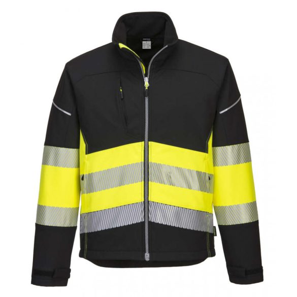 Portwest PW375 - PW3 Hi-Vis Class 1 Softshell kabát - 4XL - fekete/sárga