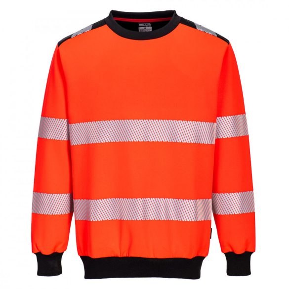 Portwest PW3 Hi-Vis Crew Neck pulóver PW379 - piros/fekete - 4XL