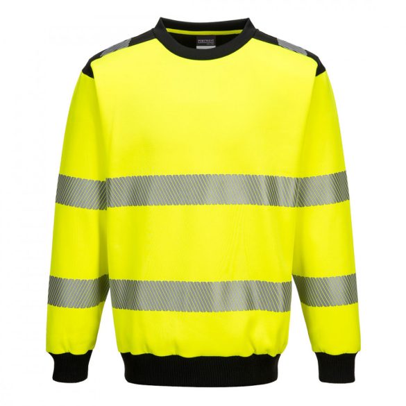 Portwest PW3 Hi-Vis Crew Neck pulóver PW379 - sárga / fekete - 4XL