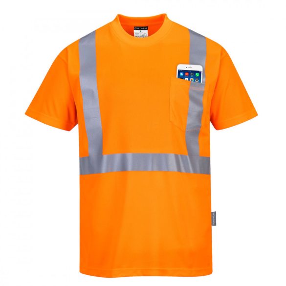 Portwest HiVis póló zsebbel S190 - narancs - 4XL