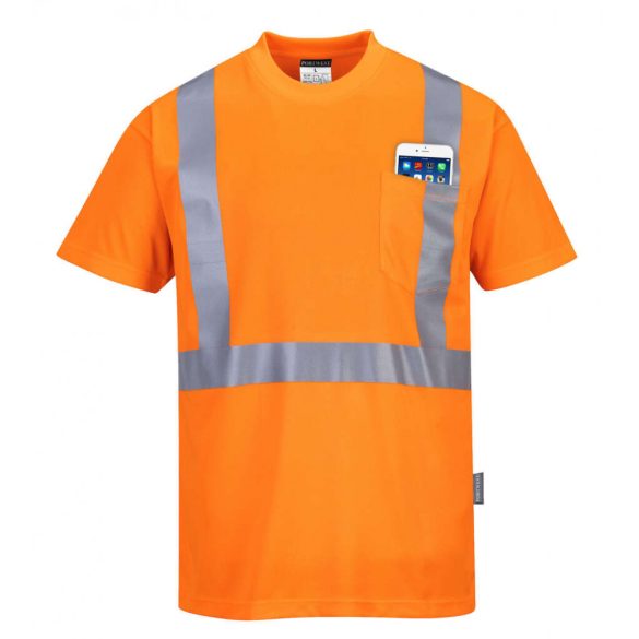 Portwest S190 - HiVis póló zsebbel - 5XL - narancs