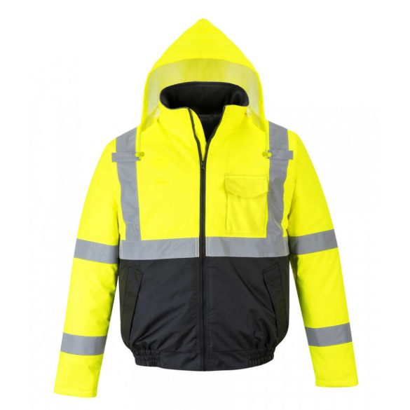 Portwest S363 - HiVis Value Bomber kabát - 4XL - sárga/fekete