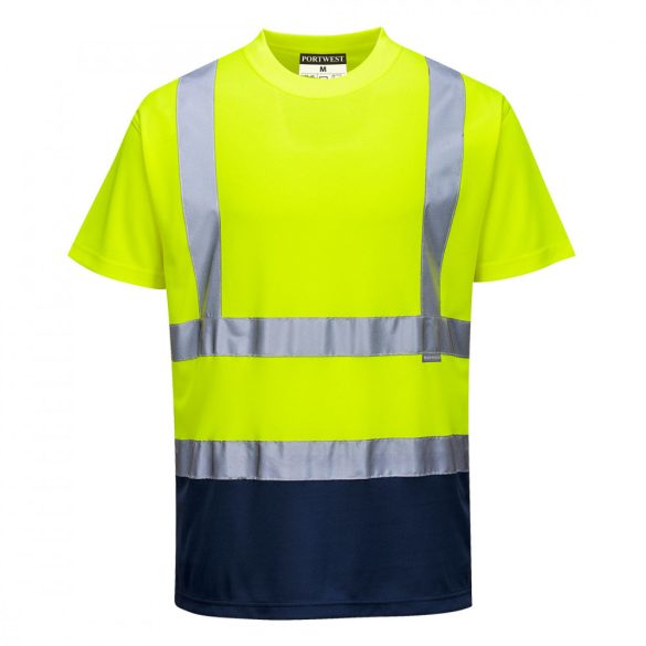 Portwest Kéttónusú pólóing S378 - sárga / tengerészkék - 3XL